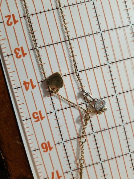 Juicy Couture Silver Double Strand Heart & Crystal Key Charm Necklace - Picture 10 of 10